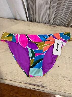 Hurley Tropical Floral Bikini Bottoms Full Coverage XL NWT